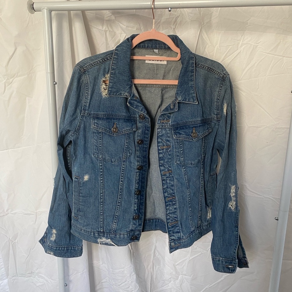 DL1961 Distressed Blue Denim Jacket